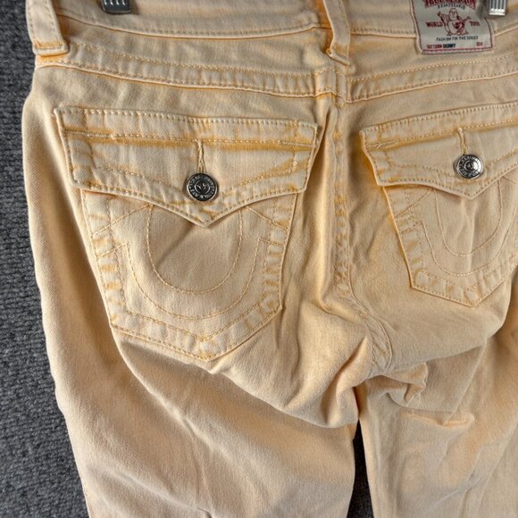 True Religion Jeans Women Yellow Cotton Blend Stretch Urban Skinny ACTL 28X28 - Picture 11 of 15
